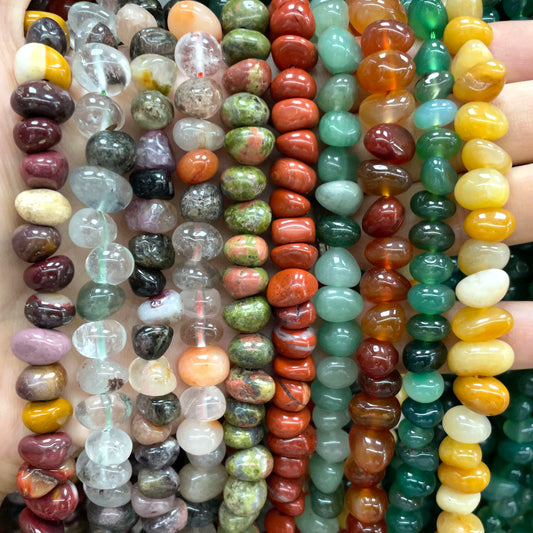 10-12mm Naturstein Rosenquarz Kristall Turmalin Achate Jade lose Abstand halter für Schmuck herstellung DIY Armband Halskette Materialien