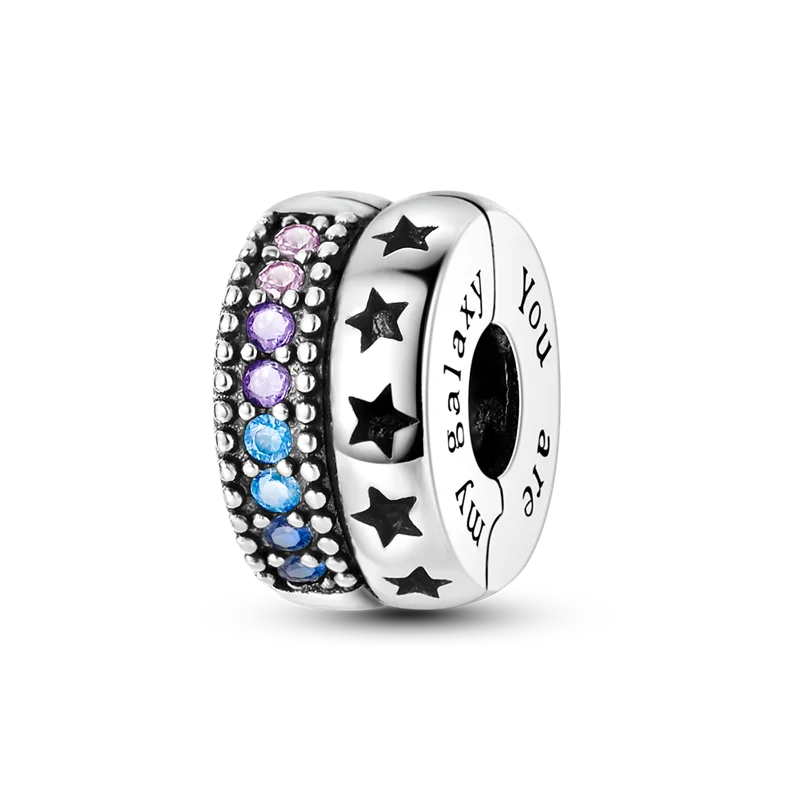Silberverschluss, 925er-Sterlingsilber, CZ-Pflaster-Clip-Charms, Gänseblümchen-Perlen, Stopper, Sicherheitskette, passend für Original-Armreif, Schmuck-Clip