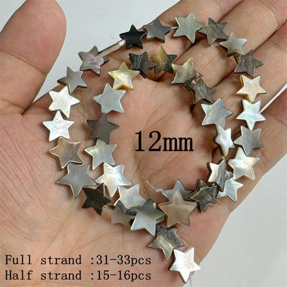 Natürliche graue schwarze Muschelperlen, rund, quadratisch, Perlmutt-Muschelperlen für die Schmuckherstellung, DIY-Charm, Halskette, Armband, Ohrringe