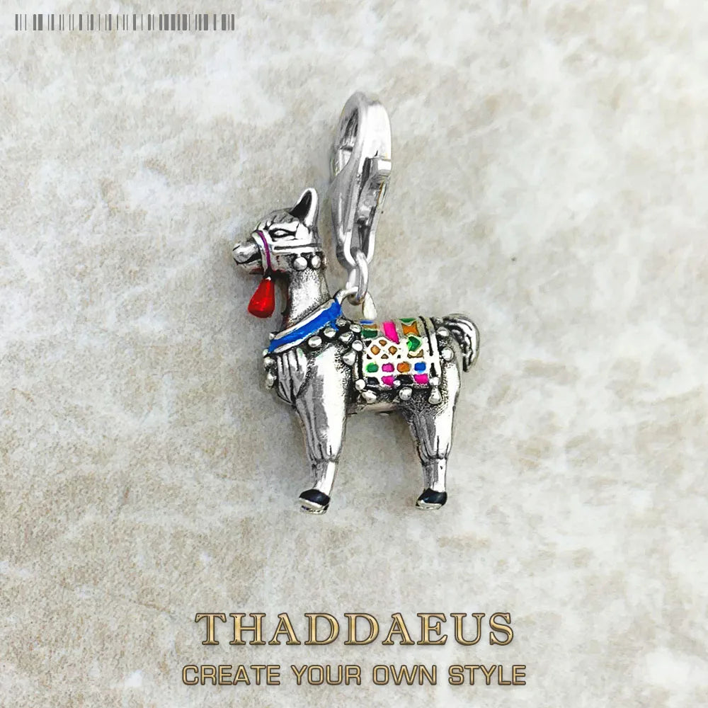 Alpaka Lama Charms Anhänger Echt 925 Sterling Silber Mode Nettes Geschenk Europa Schmuck, Die DIY Für Frauen & Männer