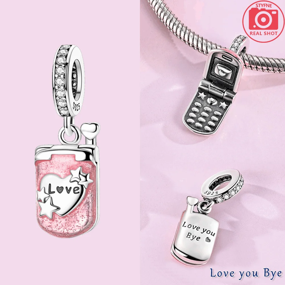 Sterling Silber 925, Fantasie, buntes Herz, Charm-Planeten-Anhänger, Perlen, passend für Original-Armband, Perle für Frauen, edler Schmuck, Geschenk