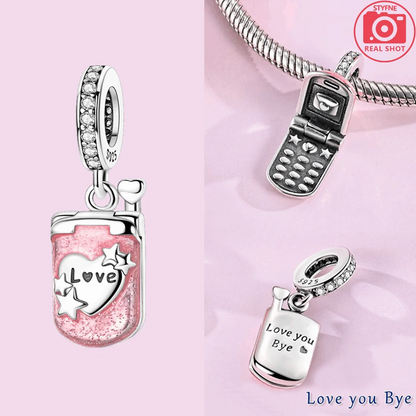 Sterling Silber 925, Fantasie, buntes Herz, Charm-Planeten-Anhänger, Perlen, passend für Original-Armband, Perle für Frauen, edler Schmuck, Geschenk