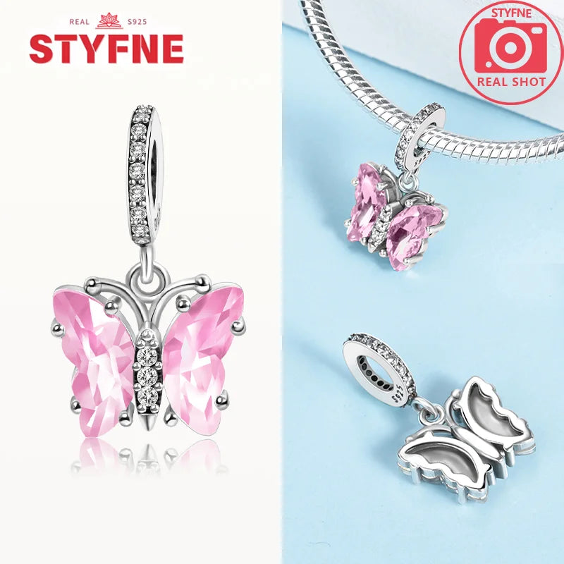 Neue Silber 925 Blaue Libelle Schmetterling Charms Perlen Fit Original Armband für Frauen DIY Edlen Schmuck Zubehör Perlen Geschenke