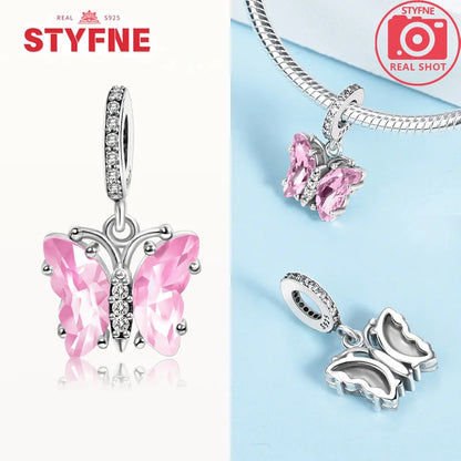 Neue Silber 925 Blaue Libelle Schmetterling Charms Perlen Fit Original Armband für Frauen DIY Edlen Schmuck Zubehör Perlen Geschenke