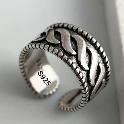 Ringe aus 925er-Sterlingsilber für Damen, Paare, minimalistisch, handgefertigt, schlicht, Retro-Blumen-Herz-Ring, edler Schmuck, Geschenk, verhindert Allergien