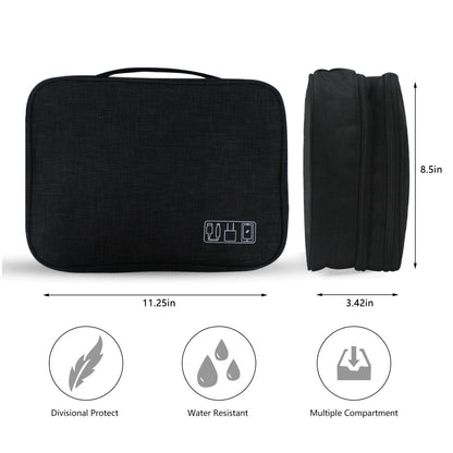 Mini-Reisetasche mit Kabel, Ladegerät für Mobiltelefone, Adapter, Flash-Laufwerk und mehr