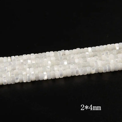 Natürliche weiße Perlmutt-Muschelperlen, Rondelle-Herz, ovale runde Süßwasser-Muschelperlen für die Schmuckherstellung, 38,1 cm pro Strang