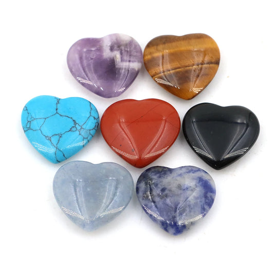 Viele Großhandel Edelstein Herzform LIEBE 20 MM Natürliche Kristall Amethyst Achat Perle Heilung Reiki Naturstein Geschenk Liefert
