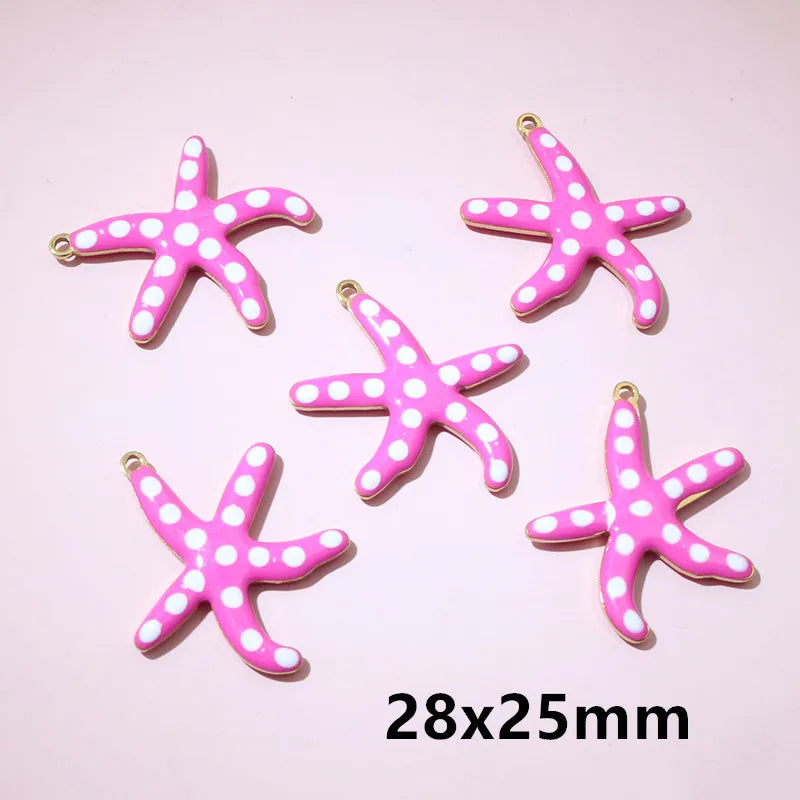 10 Stück 2 Größen Edelstahl Seestern Charms Anhänger Emaille DIY Schmuck Herstellung Zubehör Zubehör Zubehör Armband Halskette Ohrringe