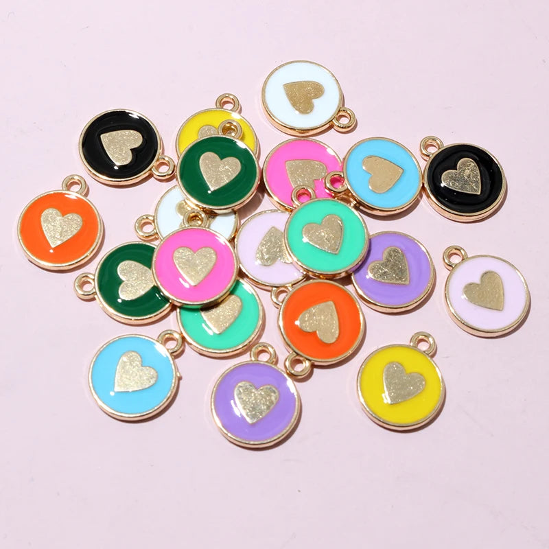 20 Stück Emaille Mond Herz Charms Anhänger Legierung Metall DIY Schmuck Herstellung Zubehör Ergebnisse für Armband Ohrringe Halskette