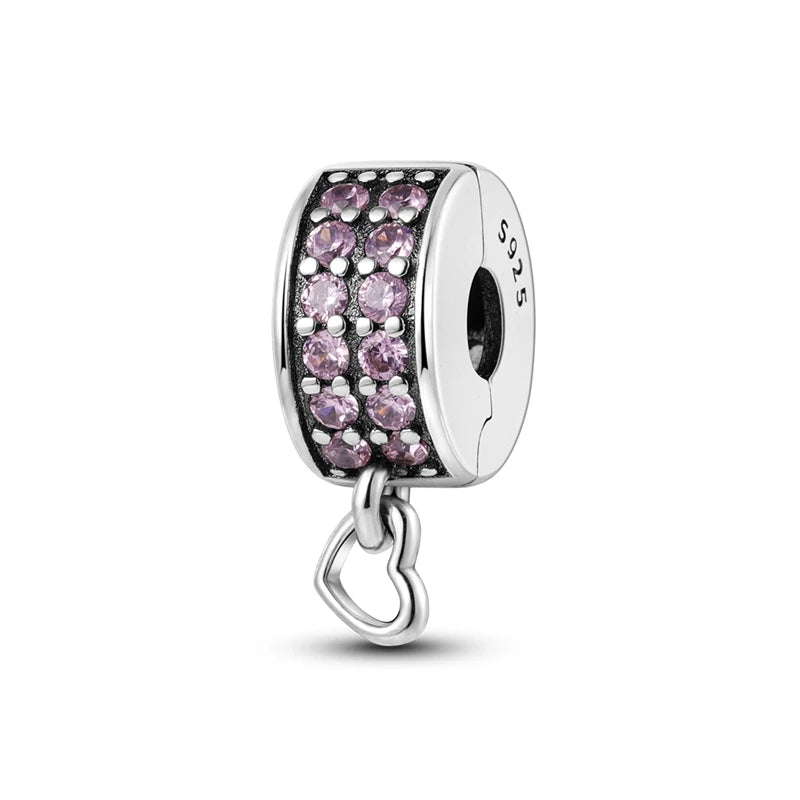 Charm Heiße Verkäufe 925 Sterling Silber Charms Perlen CZ Pave Runde Clip Charms Fit Original Armband Halskette Charms Schmuck Geschenk