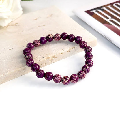 Naturstein rosa Zebra Perlen Armband 6/8mm Dalmatiner Jaspis Rhodochrosit Achat Armband Edelstein Perlen Armband