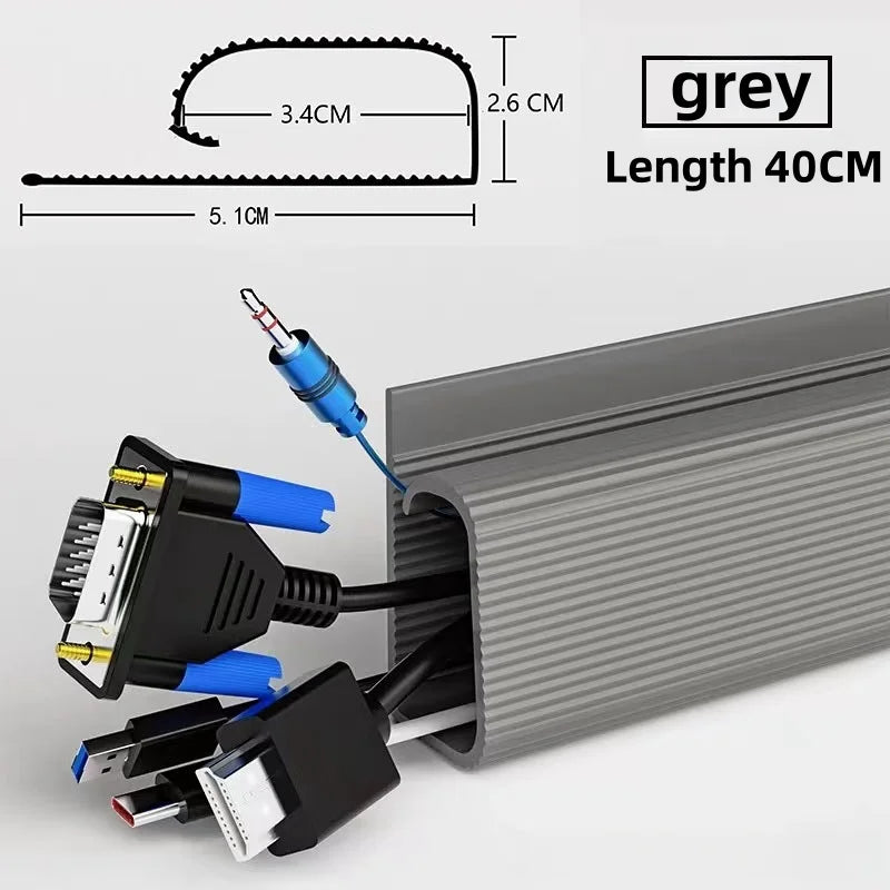5/1 stücke PVC Kanal Unter Schreibtisch Kabel Management Tablett Organizer Netzkabel draht hider Streifen Protecter Kein Bohren kabel Raceway