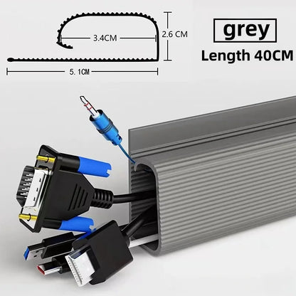 5/1 stücke PVC Kanal Unter Schreibtisch Kabel Management Tablett Organizer Netzkabel draht hider Streifen Protecter Kein Bohren kabel Raceway