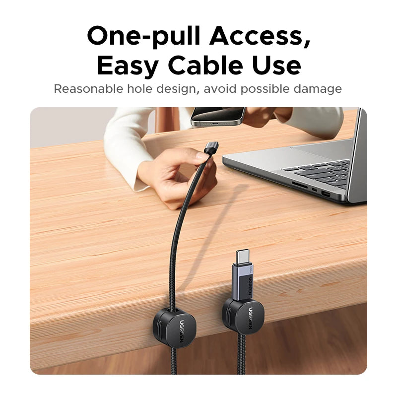 UGREEN Magnetische Kabel-Organizer-Clips für den Schreibtisch, USB-Ladekabel-Management-Halter, Kabelbinder für Kopfhörer, Kabel-Organizer