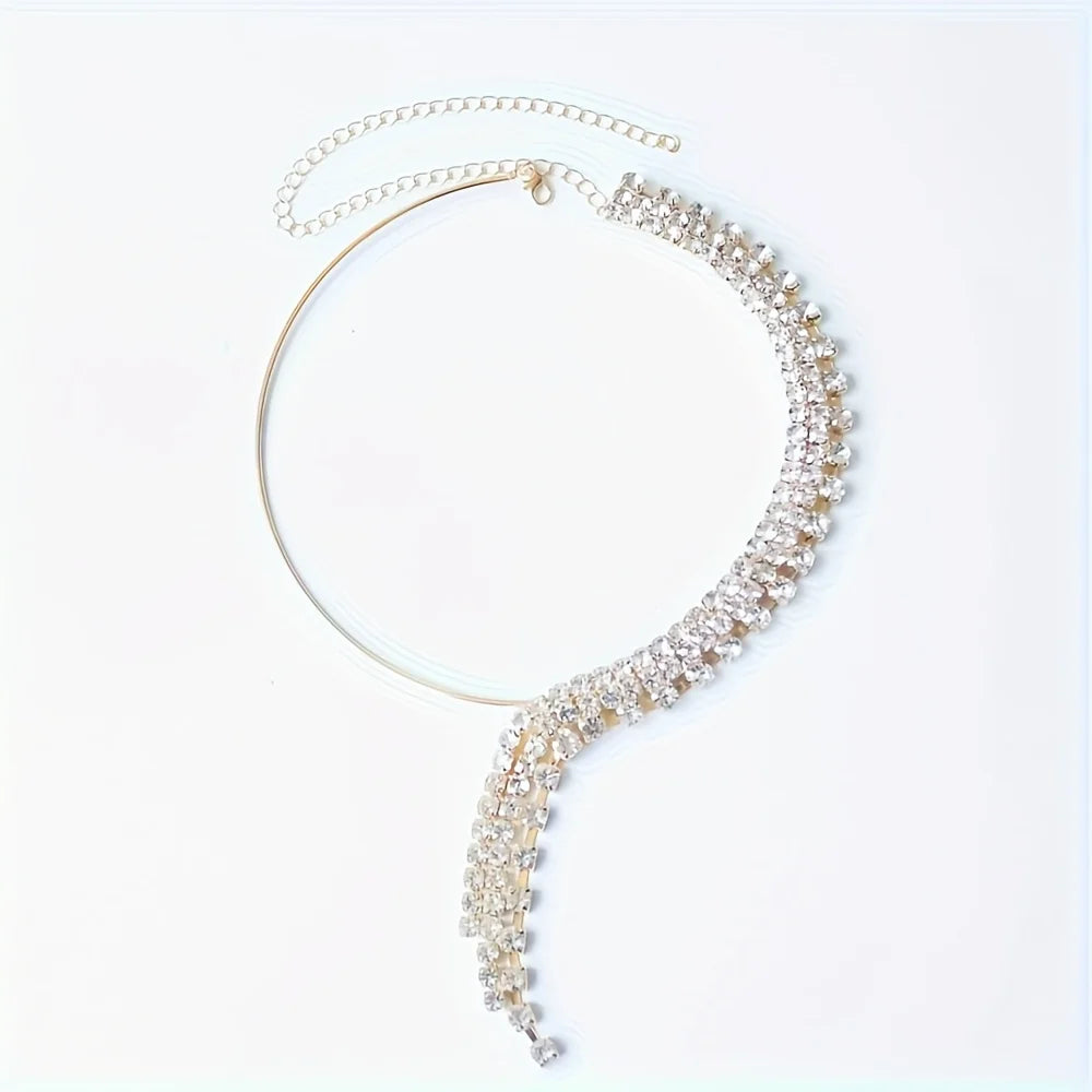 Mode Punk-Stil Halskette Persönlichkeit glänzende Strass Quaste Halskette Schmuck Geschenke auf Frauen Hochzeitsfeier