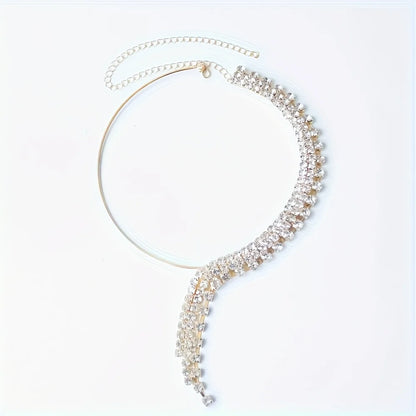 Mode Punk-Stil Halskette Persönlichkeit glänzende Strass Quaste Halskette Schmuck Geschenke auf Frauen Hochzeitsfeier
