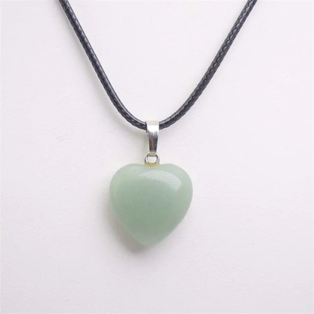 Natürliche Achate Türkise Rosa Quarz Herzform Anhänger Kristall Amethysten Heilung Edelstein Halskette Frauen Charme Männer Schmuck