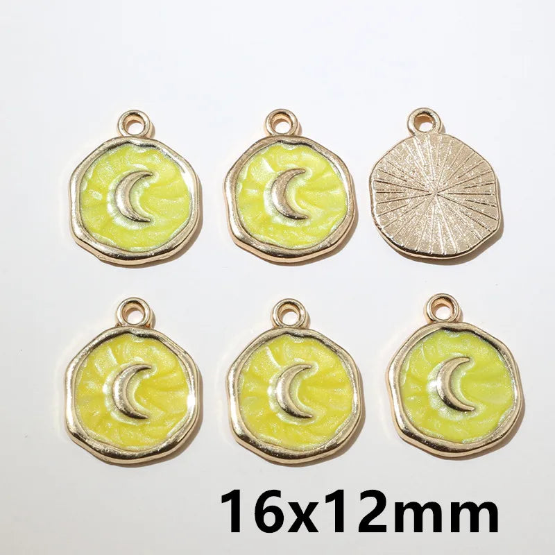 20 Stück Emaille Mond Herz Charms Anhänger Legierung Metall DIY Schmuck Herstellung Zubehör Ergebnisse für Armband Ohrringe Halskette
