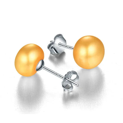 Heng sheng echte Süßwasser weiße Perle Ohrringe Modeschmuck Silber Ohr stecker für Frauen Super Deal mit Geschenk box