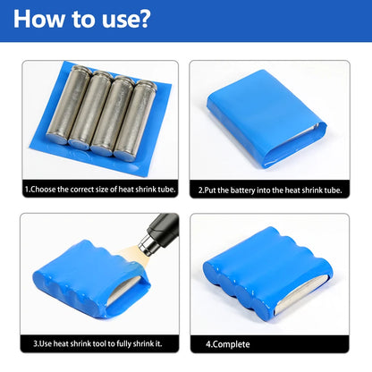 10M 18650 Lithium-Batterie-Schrumpfschlauch, Breite 17mm ~ 130mm, PVC-Wärmeschrumpfschlauch, Batteriepack-Isolierung, Kabelschutz, Schlauchfolie