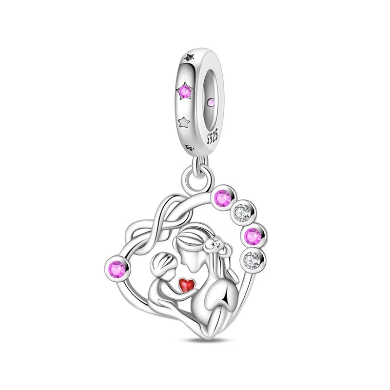 Charakter-Serie, 925er-Sterlingsilber, modisches Mädchen-Paar, Hochzeits-Charms, passend für DIY-Armbänder, Halsketten, exquisite Geschenk-Paarung