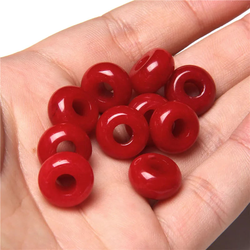 Natürliche Stein Große Loch Perle Anhänger Abacus Form Schmuck Zubehör Natürliche Quarz Jade Opal Charme Für Die Herstellung DIY Ohrring