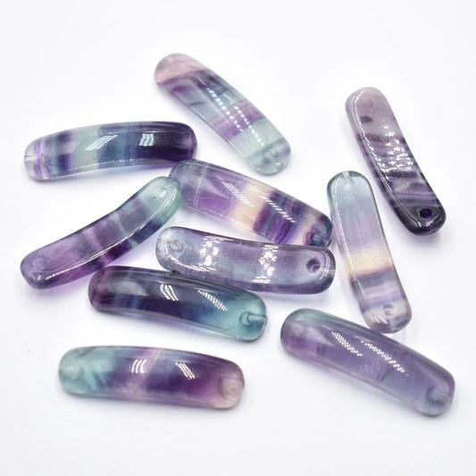 Wholesale10pcs/lot Natürlicher Fluorit Stein Kristall Stecker Anhänger Mode Armband Halskette Zubehör für Schmuckherstellung