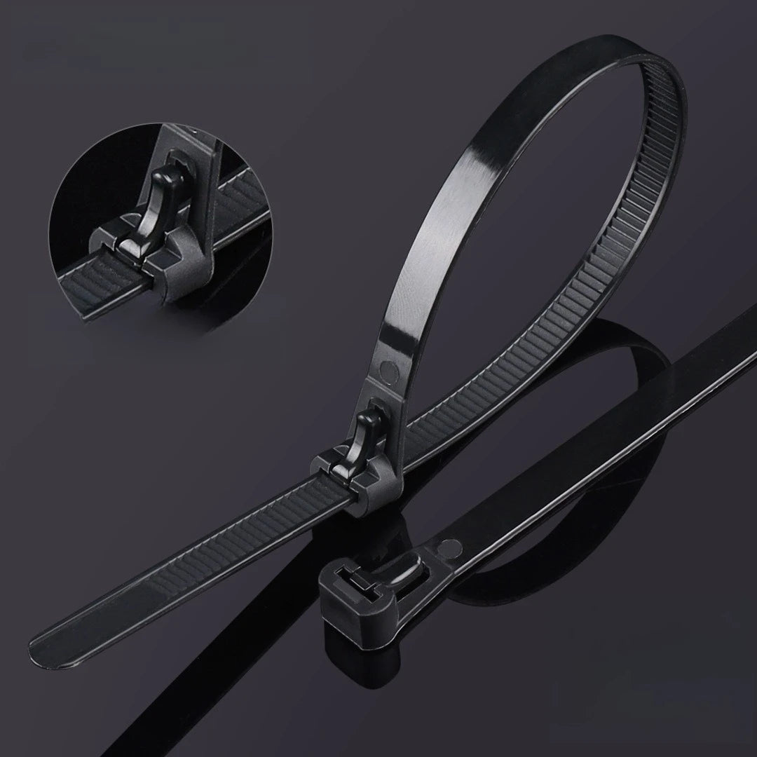 4/5 mm x 150 mm Nylon-Kabelbinder, 50/100 Stück, wiederverwendbar, selbstsichernde Kunststoff-Drahtwickelgurte, Bündel-Organizer