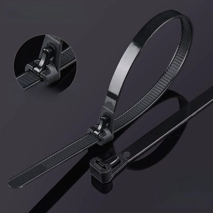 4/5 mm x 150 mm Nylon-Kabelbinder, 50/100 Stück, wiederverwendbar, selbstsichernde Kunststoff-Drahtwickelgurte, Bündel-Organizer
