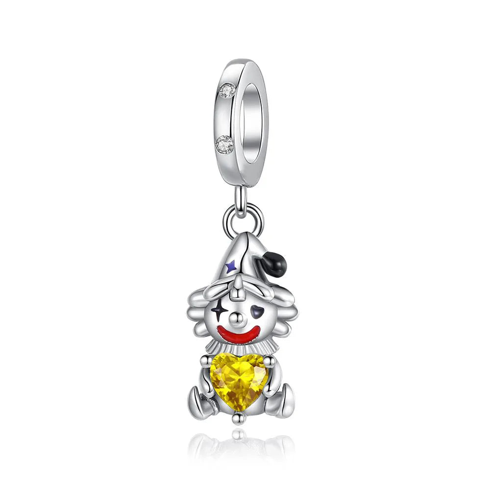 Vergnügungspark-Charm aus 925er-Sterlingsilber, Riesenrad, Achterbahn, Zirkus, Clown, Karussell, passend für DIY-Armbänder, Halsketten, Souvenir