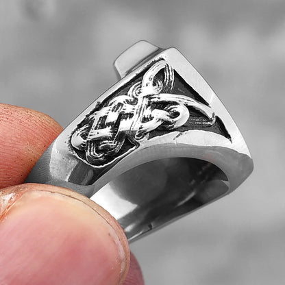 Erzengel St. Michael Religion Amulett Edelstahl Herren Ringe Punk für männlichen Freund Biker Schmuck Kreativität Geschenk Großhandel