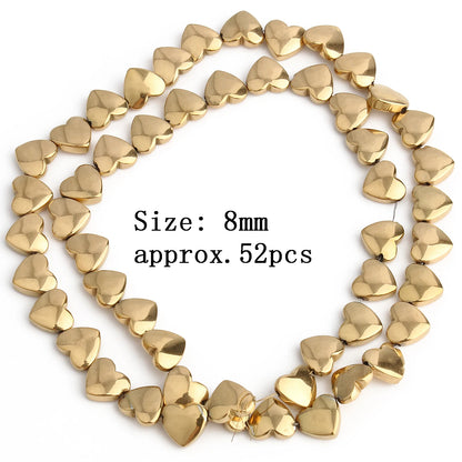 AAA+ Retention Farbe Natürliche vergoldete Hämatit Perle Herz Runde Stern Spacer Lose Perlen für Schmuck Machen DIY Charm Armband
