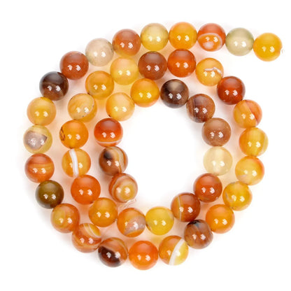 Bernstein Gelb Sardonyx Achat Naturstein Perlen Runde Losse Perlen Für Schmuck Machen DIY Armbänder Zubehör Perlen 6/8/10MM