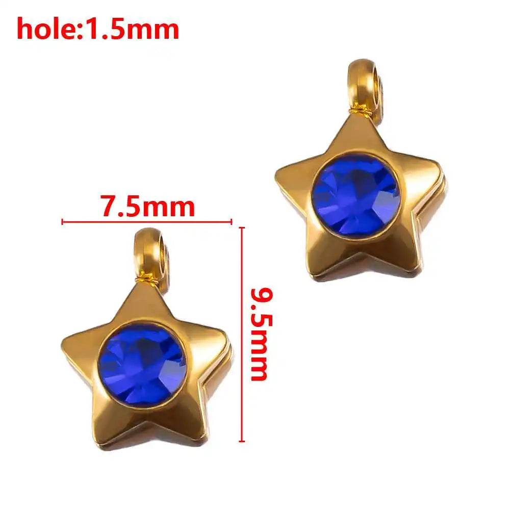2/5/10 stücke Edelstahl Zirkon Anhänger Herz Blume Charms Für DIY Schmuck Machen Armband Handgemachte Accessoires Großhandel