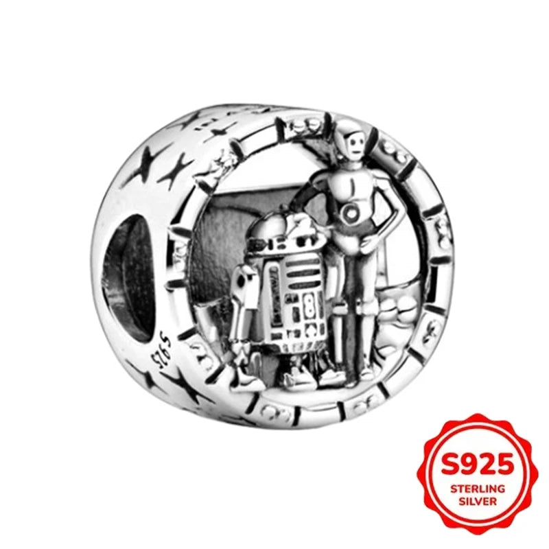 925 Sterling Silber Charms Heiße Star Wars Serie Mandalorianer Helm Anhänger Perlen Original Damen Armbänder DIY Schmuck Geschenke
