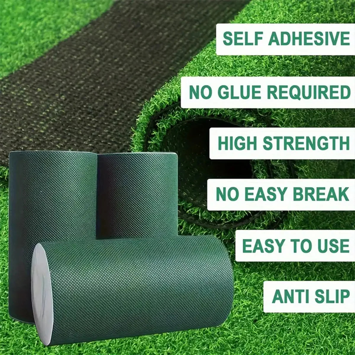 Selbstklebendes Nahtband für Kunstrasenrasen mit hoher Viskosität für Rasen, Garten, Teppich, Simulation von Grasverbindungen, Reparaturband