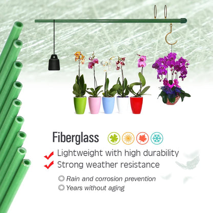 Pflanzenstützpfähle mit Clips, verstellbare Garten-Einzelstangen mit Ringen für Zimmer- und Außenpflanzen, Blumen, Tomaten