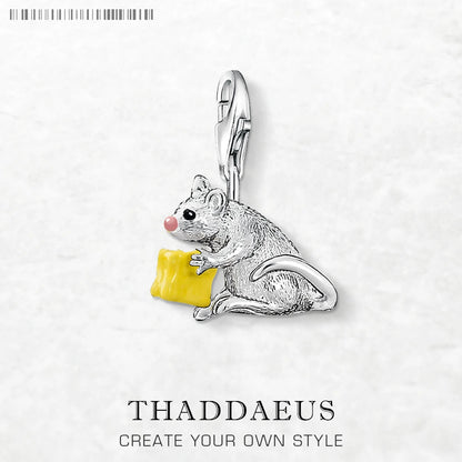 Maus- und Käse-Charms-Anhänger, passend für Europa-Armbänder, europäischer Stil, 925er Sterlingsilber, süßer Modeschmuck, Club für Damen und Herren