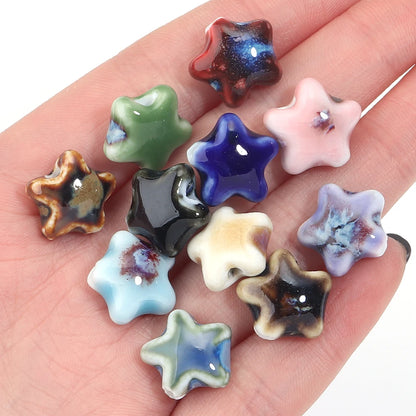 5 teile/los Keramik Stern Perlen Bunte 15x13,5mm Porzellan Lose Spacer Perlen Für DIY Schmuck Machen Armband halskette Zubehör