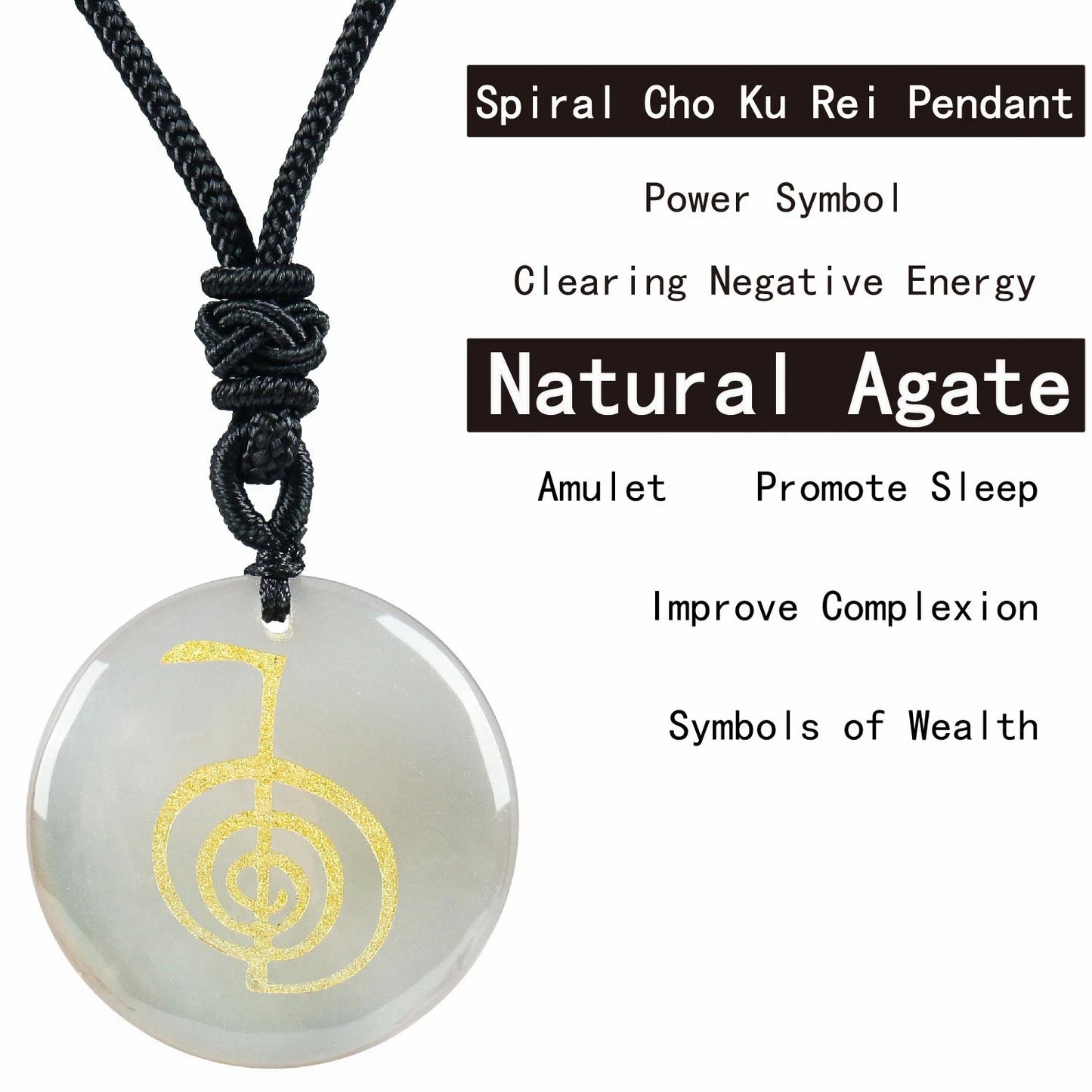 Heißer natürlicher Kristall quarz cho ku rei Reiki Energie symbol Anhänger alte spirituelle Heilung Halsketten Anhänger Frauen Mann Schmuck