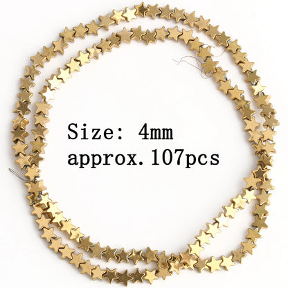AAA+ Retention Farbe Natürliche vergoldete Hämatit Perle Herz Runde Stern Spacer Lose Perlen für Schmuck Machen DIY Charm Armband