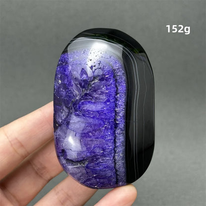 Natürlicher Edelstein Achat Kristall Palm Spielen Mineral Quarz Reiki Heilung Energie Spirituelle Meditation Home Decor Geschenk
