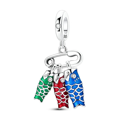 Original 925 Sterling Silber Charms Bead Japan Culture Series Sakura Anhänger passend für Original-Armband für Frauen DIY Schmuck Geschenk