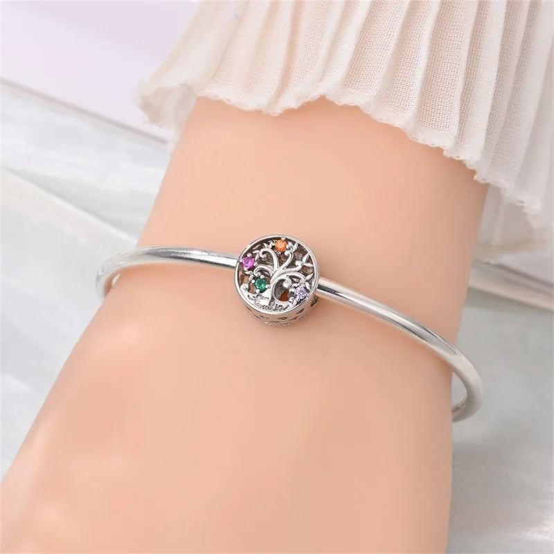 Niedlicher Raupenperlen aus 925er-Sterlingsilber, Schnecke und Bienen, vierblättriges Kleeblatt, baumelnder Charm, passend für Armbänder, bunte Anhänger-Geschenke