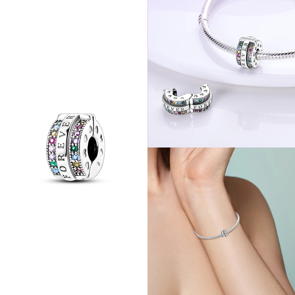 Neue Charms-Perle aus 925er-Sterlingsilber, rosa Schmetterling, leuchtende Glühwürmchen, baumelnd, passend für Armreifen, Halskette, DIY-Schmuck, Frauen-Geschenk