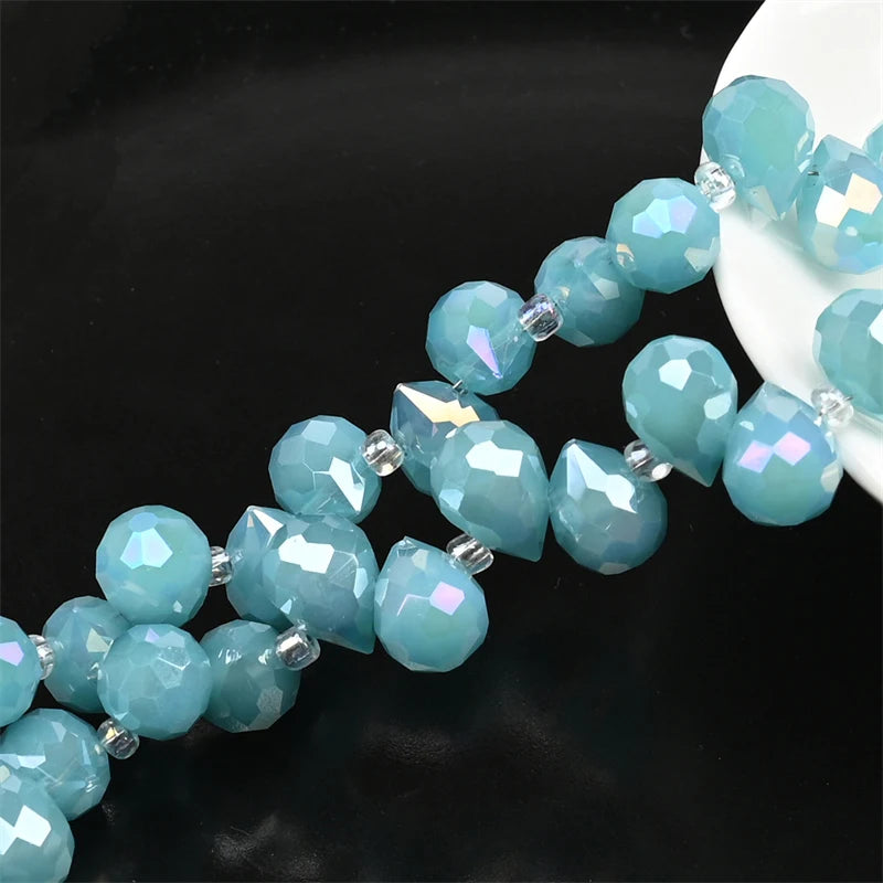 Österreich AB Farbe Kristall Erdbeere Perlen 10*8mm Glänzende Facettierte Glas Perlen für Schmuck Machen DIY Hochzeit Kleid zubehör