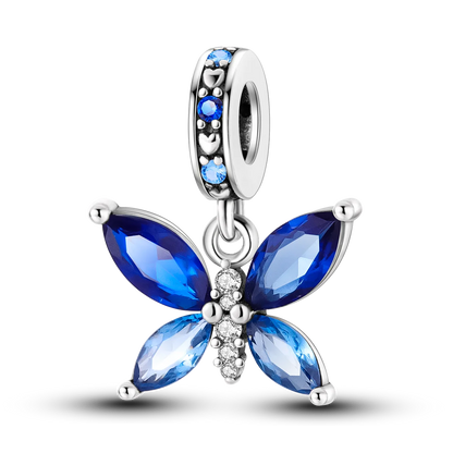 Charm-Anhänger aus Silber 925, blaue Serie, passend für Armbänder, Charms, DIY, originelle Mode-Anhänger für Schmuckherstellung