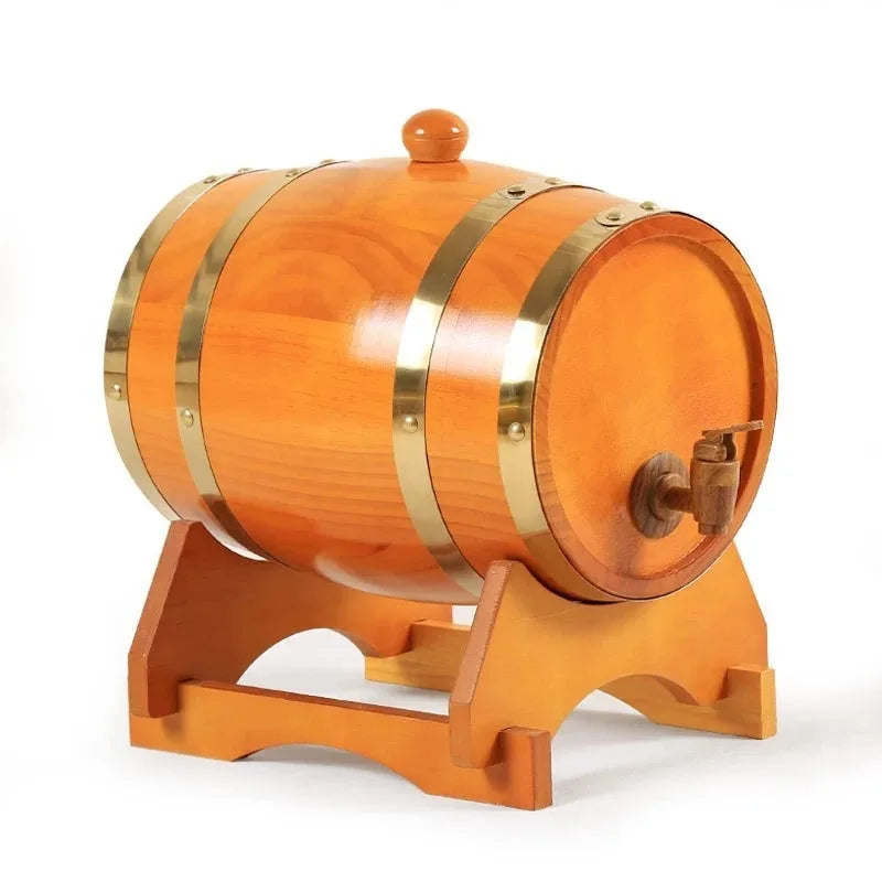 JUSTINLAU 1,5/3 l Weinfass-Whiskyfass aus Holz mit Ständer, Bunge und Zapfen, Whiskyfassspender zur Aufbewahrung von Cocktailfassen