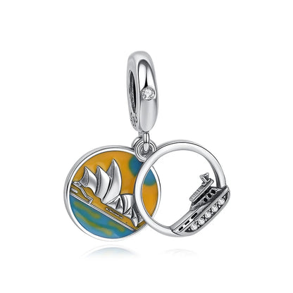 Original 100% 925 Sterling Silber Charm Bead Reise Taxi Motorrad Riesenrad Charms Fit Pandora Armbänder Frauen Diy Schmuck